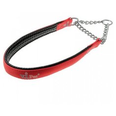 Ошейник-удавка ZooOne полуудавка с неопреновой подкладкой, с цугом 25 мм, длина ошейника 65 см красный