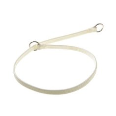 Ошейник-удавка ZooOne лента-чулок с 2-я кольцами 10 мм, длина ошейника 60 см белый