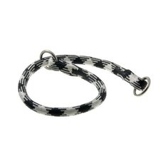 Ошейник-удавка ZooOne с 2-я кольцами круглый Арлекин 13 мм, длина ошейника 55 см черно-белый