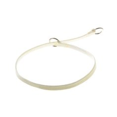 Ошейник-удавка ZooOne лента-чулок с 2-я кольцами 10 мм, длина ошейника 55 см белый