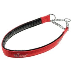Ошейник-удавка ZooOne полуудавка с неопреновой подкладкой, с цугом 20 мм, длина ошейника 50 см красный