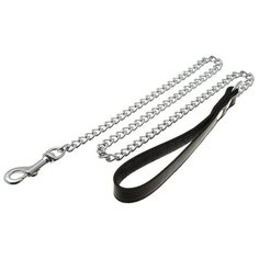 V.I.Pet. Поводок-цепь с ручкой, грань, цвет: черный, 3 мм x 44" (110 см) Zoo One