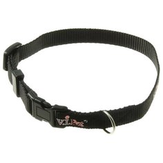 V.I.Pet. Ошейник нейлоновый (черный), фастекс, 15 мм x 30-44 см Zoo One