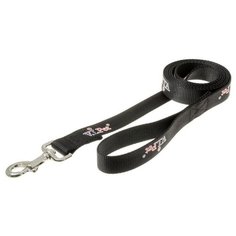 V.I.Pet. Поводок с карабином, 25 мм x 2 м (черный) Zoo One