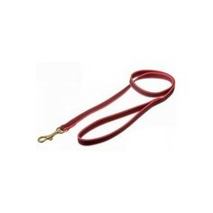 V.I.Pet. Поводок с карабином профессиональный, с латексом (цвет поводка: красный, карабин бронзовый), 15 мм x 1 м Zoo One