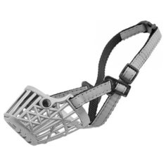 Намордник пластиковый ZооM "Silver Reflex №1" (шпиц), цвет: серебристый металлик, светоотражающий, 14 см Дарэлл