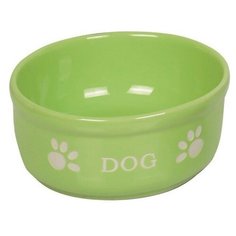 Миска керамическая с рисунком Nobby "Dog" (цвет: салатовый), 15,5x6,5 см