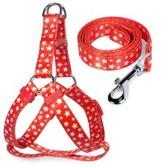 Комплект для животных (шлейка и поводок) Triol "Звездочки", красный (450-600х20 мм; 1200х20 мм)