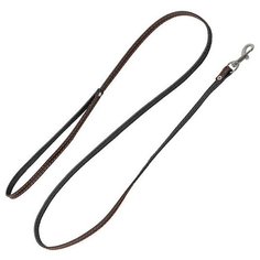 Поводок кожаный "Homepet", простроченный (цвет: черный), 10 мм х 120 см