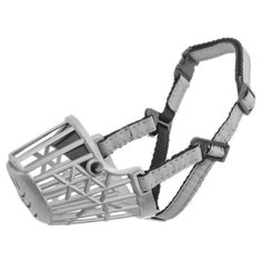 Намордник пластиковый ZооM "Silver Reflex №2" (бордер- колли), цвет: серебристый металлик, светоотражающий, 17 см Дарэлл