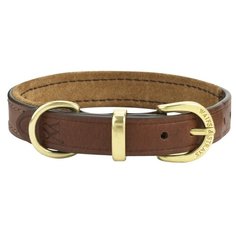 Ошейник на замшевой подкладке W&S "Classic", коричневый, XL
