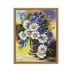 Картина мозаикой с нанесенной рамкой "Букет из ромашек" (37 цветов) Molly