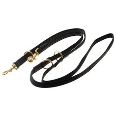 V.I.Pet. Поводок-перестёжка профессиональный, нейлон с латексом (цвет поводка: черный, карабин бронзовый), 20 мм x 2,6 м Zoo One