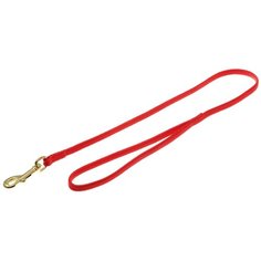 Поводок для собак ZooOne с карабином (лента-чулок) красный/золотой 0.7 м 7 мм