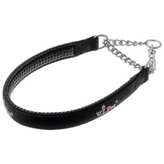 Ошейник-удавка ZooOne полуудавка с неопреновой подкладкой, с цугом 20 мм, длина ошейника 50 см черный