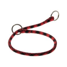 Ошейник-удавка ZooOne с 2-я кольцами круглый Арлекин 8мм, длина ошейника 55 см черно-красный