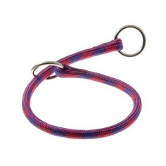 Ошейник-удавка ZooOne с 2-я кольцами круглый Арлекин 8мм, длина ошейника 45 см розово-фиолетовый