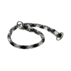 Ошейник-удавка ZooOne с 2-я кольцами круглый Арлекин 13 мм, длина ошейника 50 см черно-белый