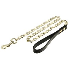 ZooOne. Поводок-цепь с ручкой, 4 мм x 44", длина 110 см (рыжий), золото