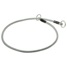Ошейник-удавка ZooOne с 2-я кольцами круглый 6 мм, обхват шеи 55 см серебро