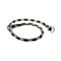 Ошейник-удавка ZooOne с 2-я кольцами круглый Арлекин 13 мм, длина ошейника 80 см черно-белый