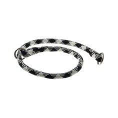 Ошейник-удавка ZooOne с 2-я кольцами круглый Арлекин 13 мм, длина ошейника 70 см черно-белый
