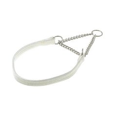 Ошейник-удавка ZooOne Полуудавка с цугом 10 мм, обхват шеи 24-30 см белый