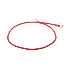 Ошейник-удавка ZooOne с 2-я кольцами круглый 6 мм, длина ошейника 75 см красный