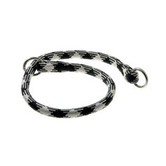Ошейник-удавка ZooOne с 2-я кольцами круглый Арлекин 13 мм, длина ошейника 65 см черно-белый