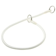 Ошейник-удавка ZooOne с 2-я кольцами круглый 6 мм, обхват шеи 45 см белый