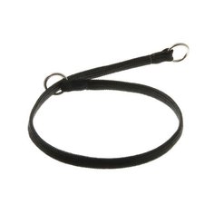 Ошейник-удавка ZooOne лента-чулок с 2-я кольцами 10 мм, длина ошейника 55 см черный