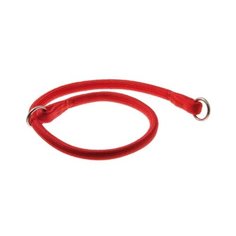 Ошейник-удавка ZooOne с 2-я кольцами круглый 13 мм, длина ошейника 80 см красный