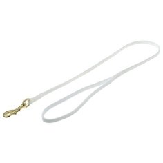 V.I.Pet. Поводок с золотистым карабином (лента-чулок), цвет: белый, 7 мм x 75 см Zoo One