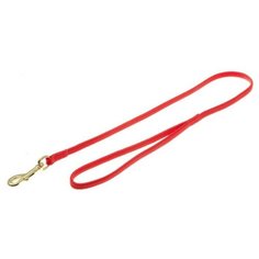 V.I.Pet. Поводок с золотистым карабином (лента-чулок), цвет: красный, 7 мм x 75 см Zoo One