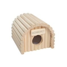 Домик для мелких грызунов Homepet "Ракушка", деревянный, 12,5x13x10,5 см