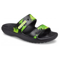 Шлепанцы Crocs, размер 38-39(M6/W8), Black/Lime Punch