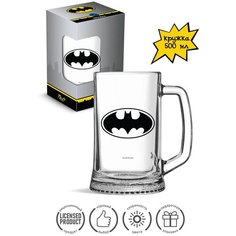 Кружка «Ладья» / пивная кружка 500 мл "Бэтмен. Логотип" в подарочной коробке Priority