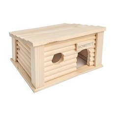 Домик для мелких грызунов HOMEPET 18 см х 13 см х 11 см южный, деревянный