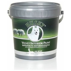 Краска акриловая HUSKY Velvet Interior Paint для стен и потолков влагостойкая моющаяся матовая белый 0.9 л