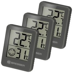 Гигрометр и термометр Bresser Temeo Hygro, набор 3 шт., серый
