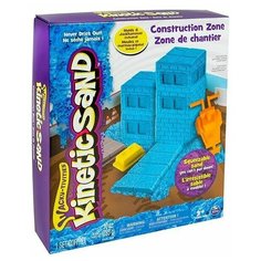 Kinetic Sand 71417 Кинетический песок Игровой набор с формочками Construction Zone (синий) 285 г