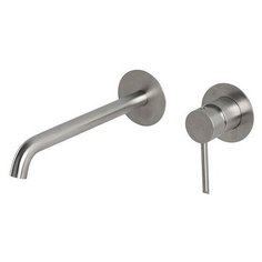 NK ROUND INOX Внешняя часть смесителя из стены для раковины, 230 мм, брашированная нержавеющая сталь Noken