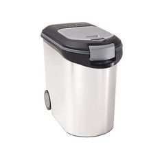 Curver PetLife Контейнер для корма металлик с колесами и ковшиком на 20кг/54л, 214477, 2,150 кг