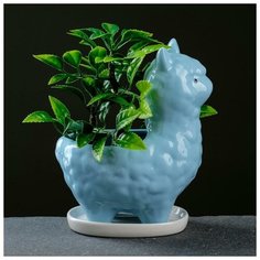 Кашпо фигурное "Лама" голубое 15*8*12см Take It Easy