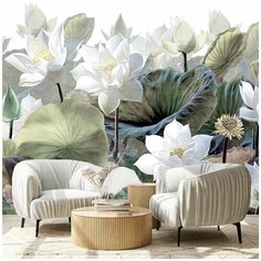 Бумажные фотообои бесшовные VEROL "Цветы" 3,1 м2, ширина 200 см, высота 155 см, плотность 115 г/м, фотообои на стену, отделка стен, декор и интерьер фотообои в детскую комнату, фотообои бумажные обои бумажные, обои на стену панно на стену, фреска, пей