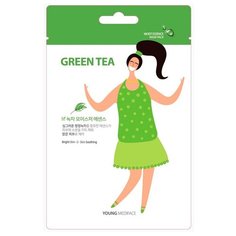 Маска для лица тканевая успокаивающая Young Mediface Green Tea 25 г