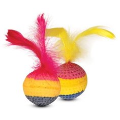 Игрушка для кошек "Мяч с пером", 4,5 см Triol