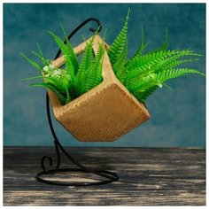 Кашпо фигурное "Куб", бежевое, на подставке 11*11*12см Take It Easy