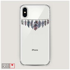 Чехол силиконовый Противоударный iPhone XS Max (10S Max) Гирлянда из перьев 1 Case Place