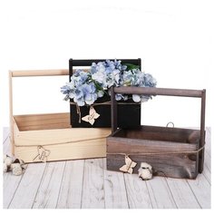 Набор деревянных ящиков 3 в 1 с шильдиком и ручкой «От всего сердца», 31,5 × 21,5 × 26 см Дарите счастье